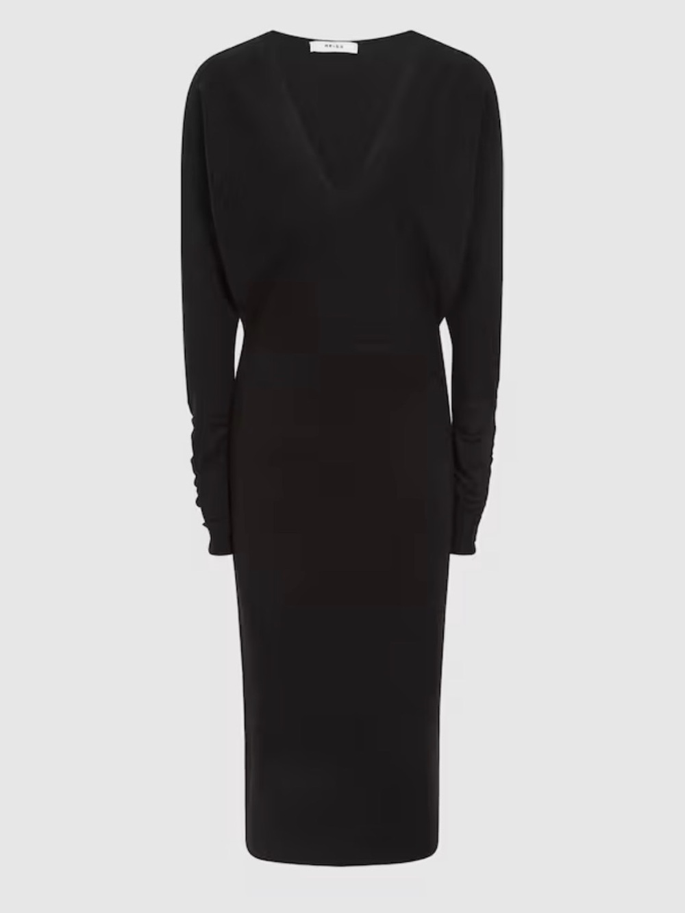 Reiss Jenna Wool Blend Ruched Sleeve Midi Dress — Black
Size: Small - Picture 4 of 6
